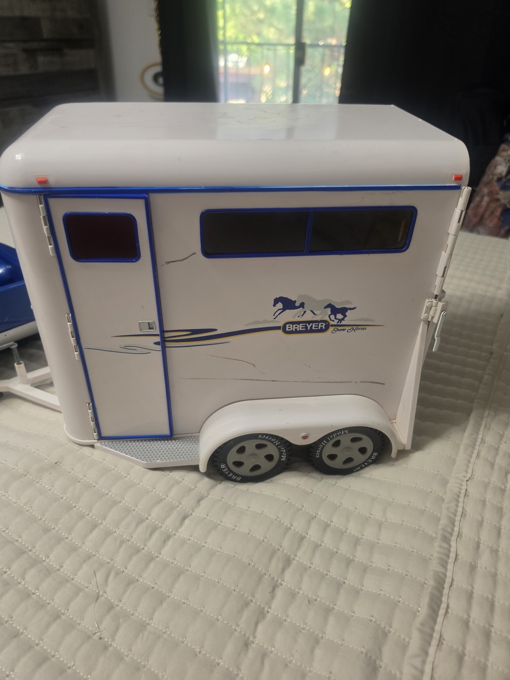Breyer Kids Horse Trailer Toy - White with Blue Trim
